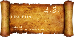 Lihi Ella névjegykártya